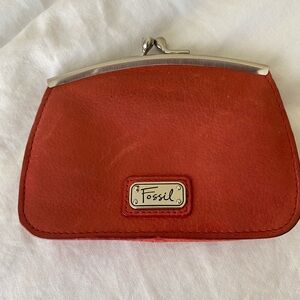 Fossil Red Leather Women's Bag